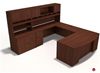 Picture of U Shape Bowfront Office Desk Workstation with Overhead Storage 