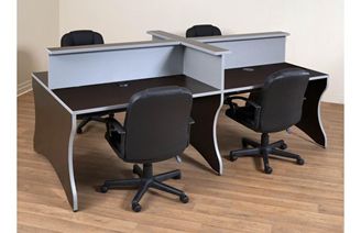 Picture of Laminate Cluster of 4 Person Cubicle Workstation
