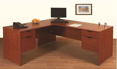 Picture of L Shape Office Desk Workstation with Filing Pedestals