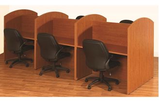 Picture of Laminate Cluster of 6 Person Telemarketing Workstation