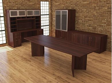 Picture of 96" Conference Table, Buffet and Kneespace Storage Credenza