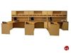 Picture of 3 Person L Shape Office Desk Workstation with Overhead Storage