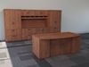 Picture of 72" Bowfront Office Desk Workstation with Storage Credenza