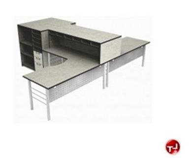 Picture of 2 Person L Shape Office Desk Workstation with Open Storage