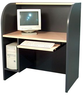 Picture of 24" x 42" Telemarketing Study Carrel with CPU Holder