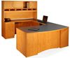 Picture of 72" Bowfront U Shape Office Desk Workstation with Overhead Storage