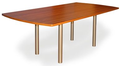 Picture of 42" x 96" Boat Shape Conference Meeting Table with 4 Legs