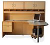 Picture of 72" L Shape D Top Curve Desk Workstation with Closed Overhead Storage