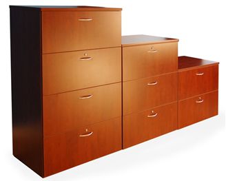 Picture of 2 Drawer, 3 Drawer and 4 Drawer Laminate Lateral Filing Cabinets