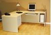 Picture of 60" L Shape Computer Office Desk with CPU Holder and Keyboard Tray