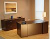 Picture of 72" Double Pedestal Bowfront Desk with Locking Storage Credenza