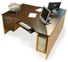 Picture of 2 Person 66" Curve Office Desk Workstation with CPU Holder and Filing Cabinet
