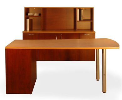 Picture of 72" Contemporary Filing Desk Workstation with Storage Credenza and Hutch