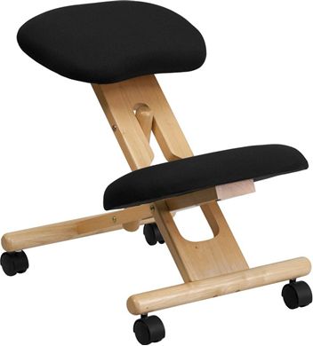 Picture of MOBILE WOODEN ERGONOMIC KNEELING CHAIR IN BLACK FABRIC