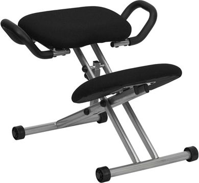 Picture of ERGONOMIC KNEELING CHAIR IN BLACK FABRIC WITH HANDLES