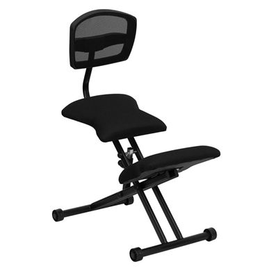Picture of ERGONOMIC KNEELING CHAIR WITH BLACK MESH BACK AND FABRIC SEAT