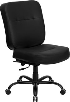 Picture of  400 LB. CAPACITY BIG & TALL BLACK LEATHER OFFICE CHAIR WITH EXTRA WIDE SEAT 