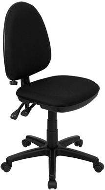 Picture of MID-BACK BLACK FABRIC MULTI-FUNCTIONAL TASK CHAIR WITH ADJUSTABLE LUMBAR SUPPORT
