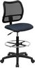Picture of MID-BACK MESH DRAFTING STOOL WITH NAVY BLUE FABRIC SEAT