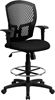 Picture of MID-BACK DESIGNER BACK DRAFTING STOOL WITH PADDED FABRIC SEAT AND ARMS