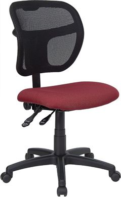 Picture of MID-BACK MESH TASK CHAIR WITH BURGUNDY FABRIC SEAT