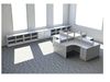 Picture of Cluster of 4 Person L Shape Office Desk Workstation with Low Wall Storage Filing
