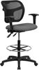 Picture of MID-BACK MESH DRAFTING STOOL WITH GRAY FABRIC SEAT AND ARMS