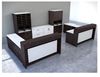 Picture of 72" 2 Person L Shape Reception Desk Workstation with Lateral Storage Credenza Bookcase Filing