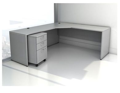 Picture of 72" L Shape Corner Office Desk Workstation with Mobile Filing Cabinet