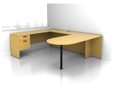 Picture of 72" U Shape Peninsula D Top Office Desk with Filing Cabinet