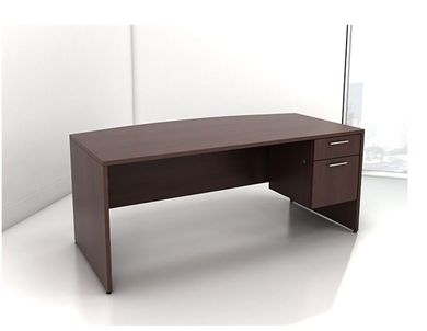 Picture of 60" Bowfront Single Pedestal Office Desk