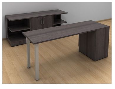 Picture of 72" Filing Table Desk with Storage Credenza
