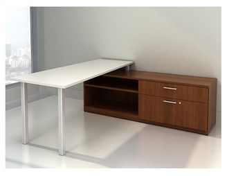 Picture of L Shape Office Desk Workstation with Lateral Storage