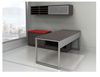 Picture of L Shape Office Desk Workstation with Wall Mount Storage Cabinet