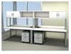 Picture of 4 Person Office Desk Workstation with Overhead Storage