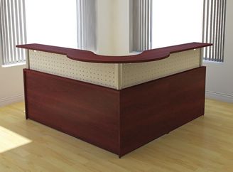 Picture of 72" L Shape Reception Office Desk Workstation with Panel Insert
