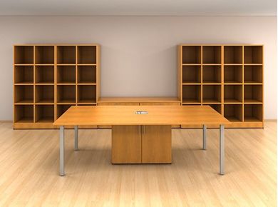 Picture of 48" X 96" Power Conference Table with Credenza Storage