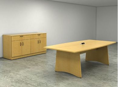 Picture of 72" Powered Conference Table with Storage Credenza