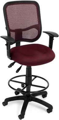 Picture of Mesh Comfort Series Ergonomic Task Chair with Arms and Drafting Kit