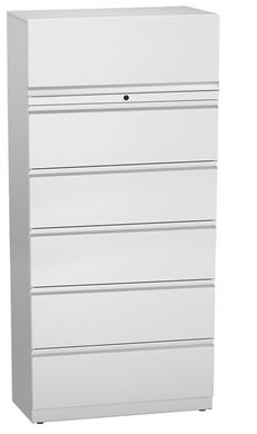 Picture of Trace Metal 30"W 6 Drawer Lateral File Storage Cabinet with Roll Out Shelf