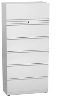 Picture of Trace Metal 36"W 6 Drawer Lateral File Storage Cabinet with Roll Out Shelf