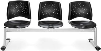 Picture of Stars 3-Unit Beam Seating with 3 Plastic Seats