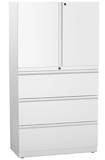 Picture of Trace Metal 30"W Combo Lateral File and Storage Cabinet with Drawers and Doors