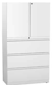 Picture of Trace Metal 30"W Combo Lateral File and Storage Cabinet with Drawers and Doors