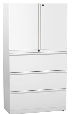 Picture of Trace Metal 36"W Combo Lateral File and Storage Cabinet with Drawers and Doors