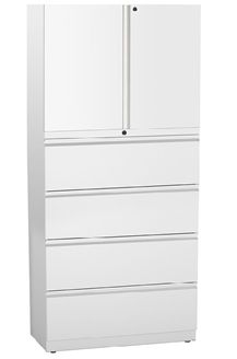 Picture of Trace Metal 30"W Combo Lateral File and Storage Cabinet with Drawers and Doors