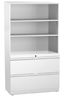 Picture of Trace Metal 30"W Combo Lateral File and Storage Cabinet with Drawers and Open Shelves