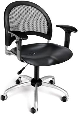 Picture of Moon Swivel Plastic Chair with Arms