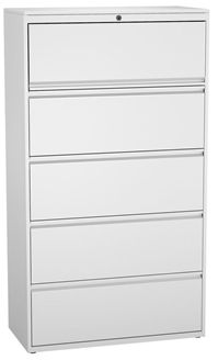 Picture of Metal Recessed 5 Drawer 30" Lateral File Cabinet