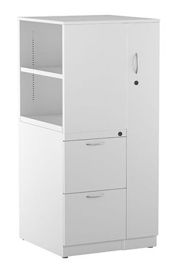 Picture of Trace Metal Wardrobe Tower with Filing Cabinet and Open Bookcase